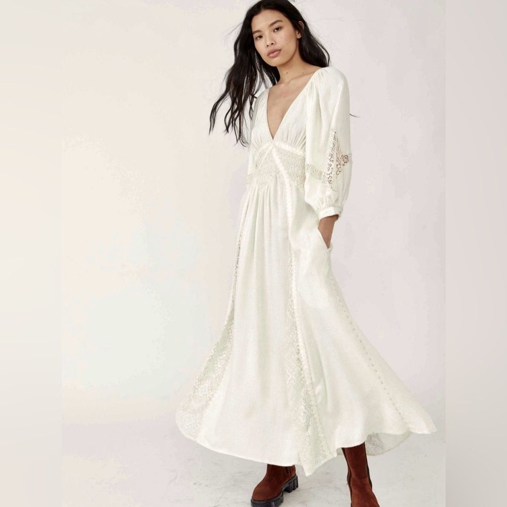Free People Southwest Lace Maxi Dress Size Small - Picture 3 of 9